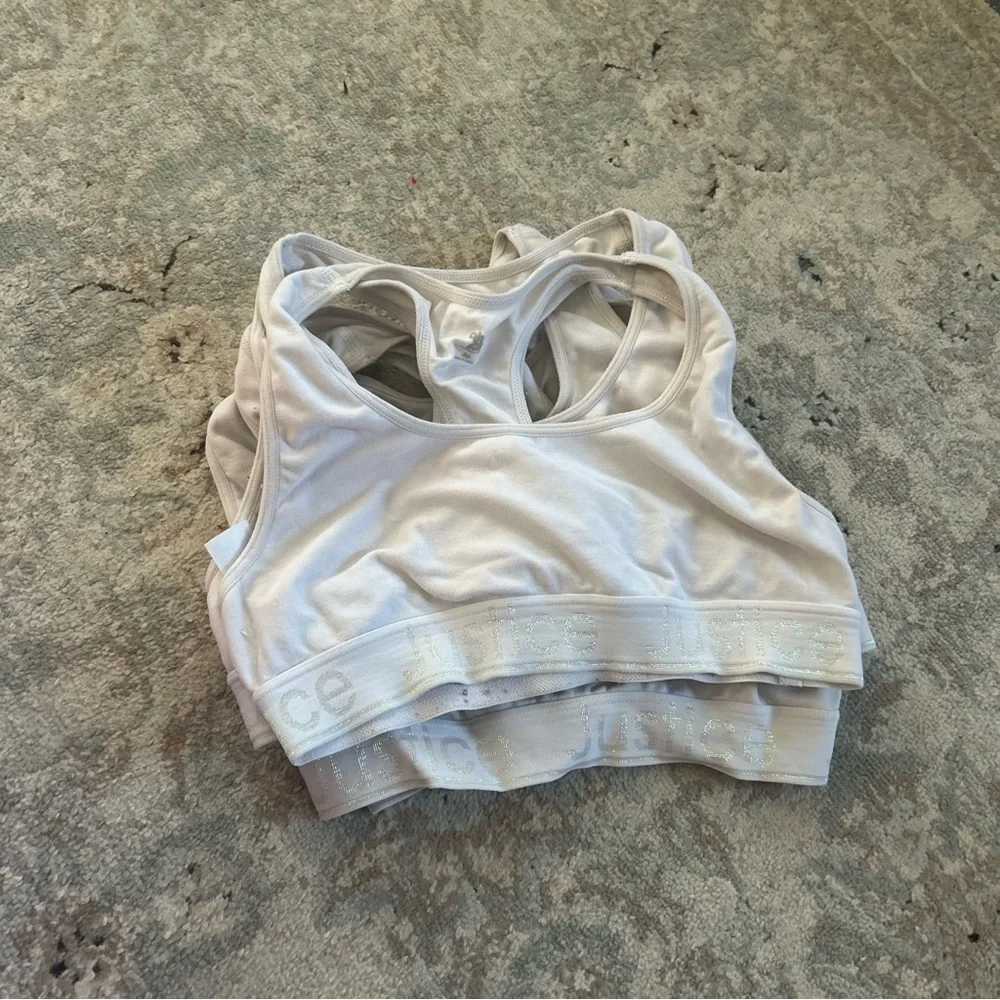 Sports Bras girls size xs/30 Justice SET OF 5 used great condition white
